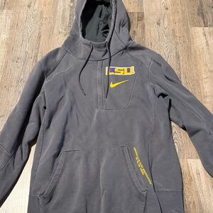 Nike Charcoal Hoodie with LSU and Yellow Accents
